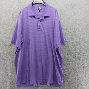 FootJoy Shirt Mens 2XL Purple Bengal Stripe Unstructured Stretch Golf Polo‎